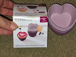 12 moldes silicona corazón para magdalenas