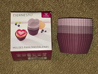 12 moldes silicona corazón para magdalenas