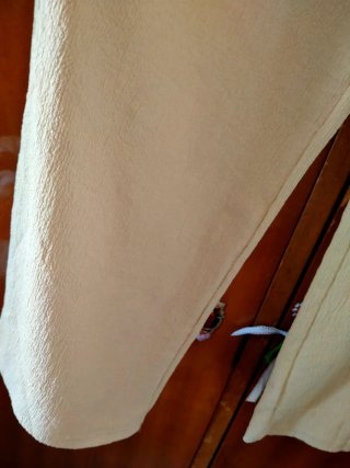 Pantalones anchos beige mujer