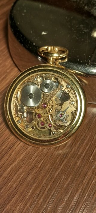 Reloj de Bolsillo Delma skeleto Dorado.
