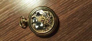 Reloj de Bolsillo Delma skeleto Dorado.