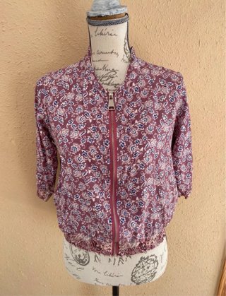Bomber estampada manga 3/4