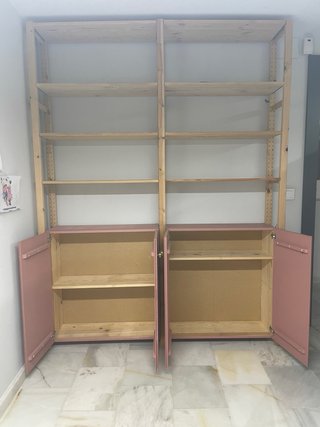Estanterías IVAR Ikea Madera y Rosa