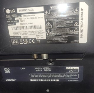 Smart TV LG 86 para reparar pantalla