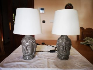 2 Lámparas Buda Gris Cerámica, 15€ cada una