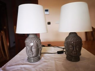2 Lámparas Buda Gris Cerámica, 15€ cada una