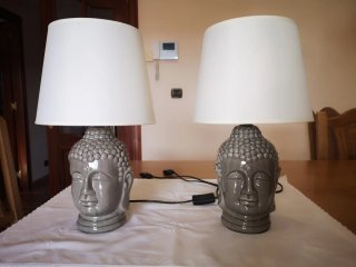 2 Lámparas Buda Gris Cerámica, 15€ cada una