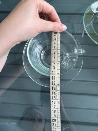 Juego de 4 tazas y platillos de cristal