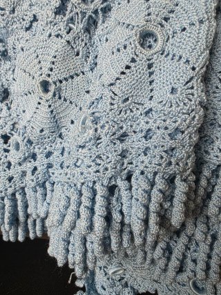 Colcha crochet azul