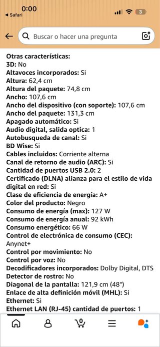 Samsung TV 48 Negra