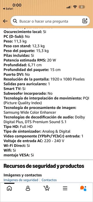 Samsung TV 48 Negra