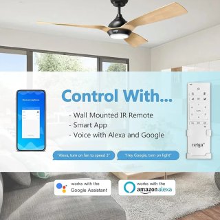 Ventilador Techo Reiga 132cm con Luz