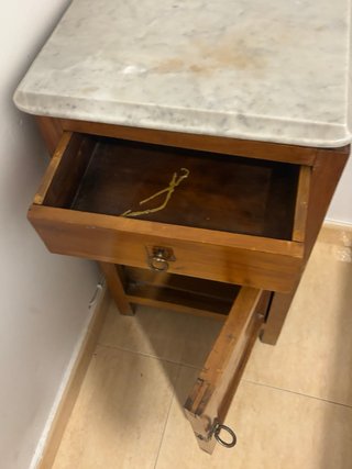 Mesita Noche Vintage Madera y Mármol