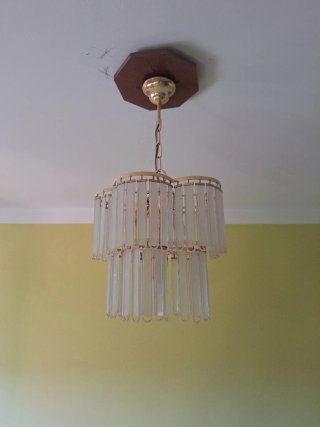 Lámpara colgante vintage cristal y metal