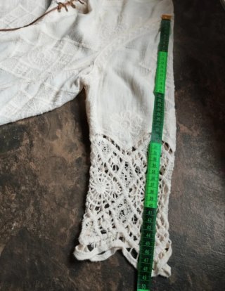 Blusa Boho Rota Crochet Vintage Talla M/L