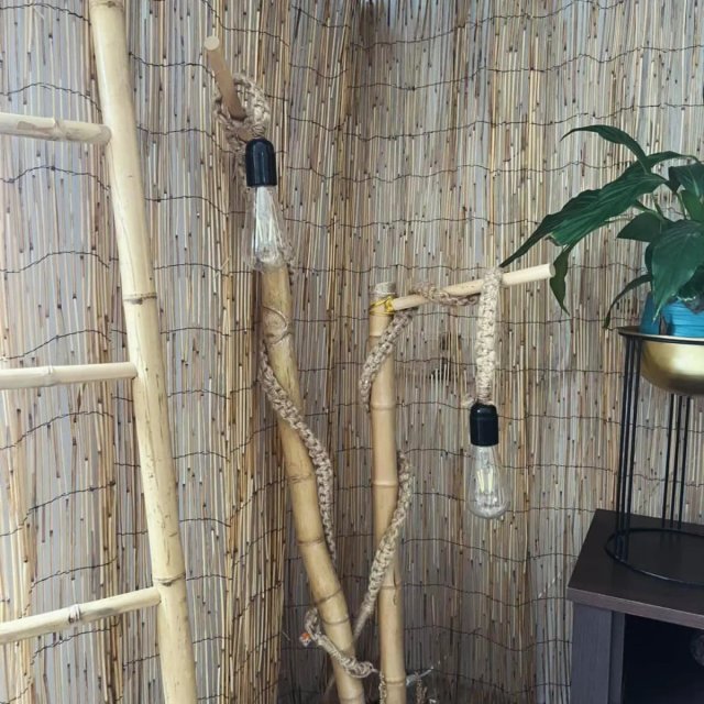 Candeeiro Bambu Natural Artesanal