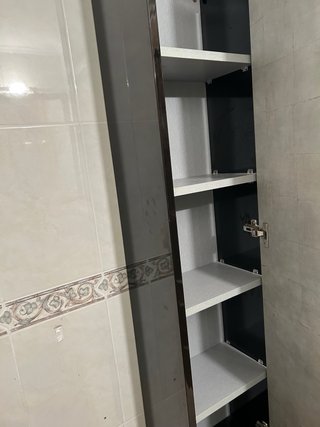 Armario baño 5 baldas madera y metal