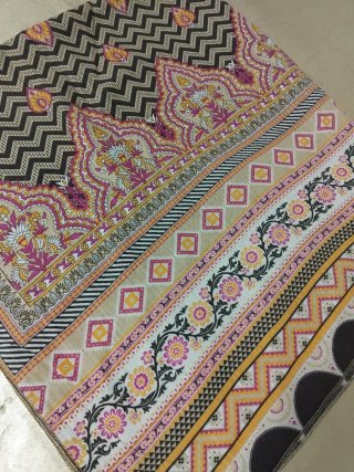 Pashmina Grande 100x220cm Beige y Rosa