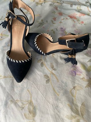 Zapatos Sissei - Piel ante Azul tacón