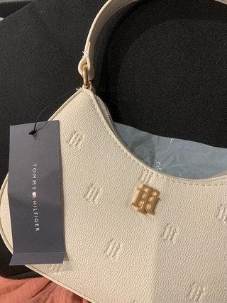 Bolso Tommy Hilfiger Blanco Asa Corta Mujer