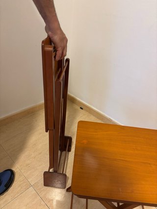 2 Mesitas Auxiliares Plegables Madera