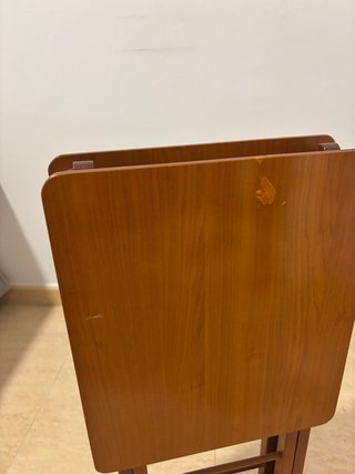 2 Mesitas Auxiliares Plegables Madera