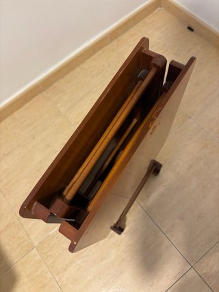 2 Mesitas Auxiliares Plegables Madera