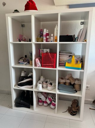 Estantería modular blanca de madera