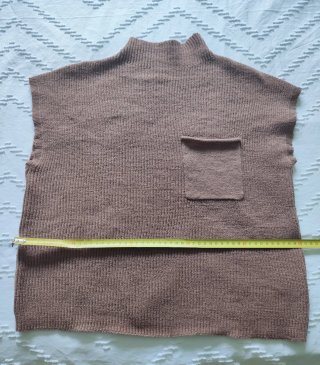Camiseta punto sin mangas marrón