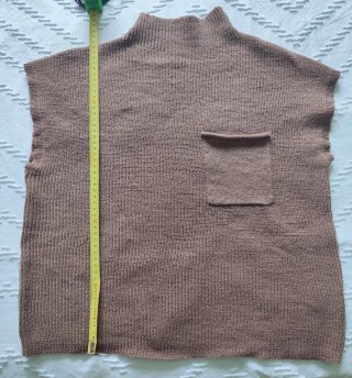 Camiseta punto sin mangas marrón