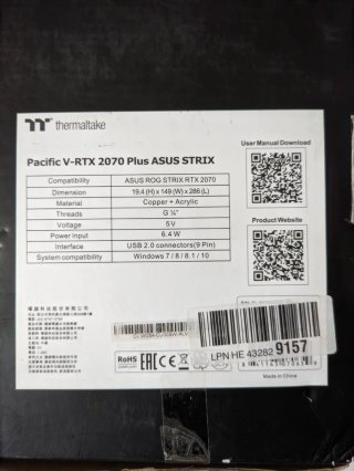 Blocco acqua Thermaltake Pacific V-RTX 2070 Plus ASUS STRIX