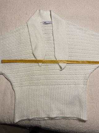 Jersey Zara crema con pañuelodel mismo tejido