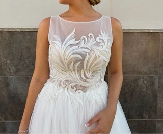 Alquiler vestido Clavariesa/Novia Blanco