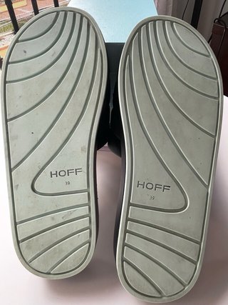 Sandalias HOFF negras con detalles morados y verde