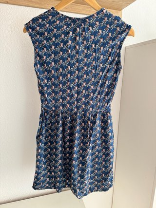 Vestido Zara Trafaluc Azul Estampado Búhos Talla X