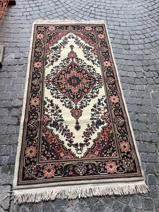 Tappetolana beige e rosso 170x80 certifi