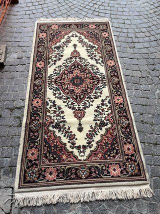 Tappetolana beige e rosso 170x80 certifi