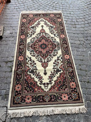 Tappetolana beige e rosso 170x80 certifi