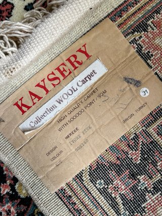 Tappetolana beige e rosso 170x80 certifi