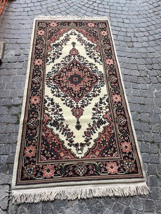 Tappetolana beige e rosso 170x80 certifi