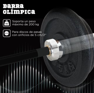 Barra de pesas acero 180cm