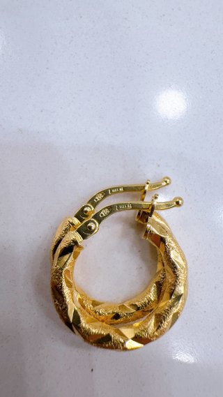 Orecchini cerchio Fantasia in oro giallo 18kt 750