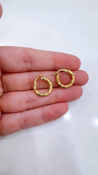 Orecchini cerchio Fantasia in oro giallo 18kt 750