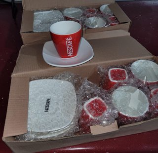 Juegos de 6 Tazas de Café Nescafe Rojas Nuevas