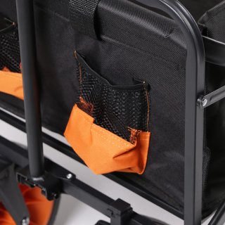 Carro plegable 4 ruedas negro/naranja