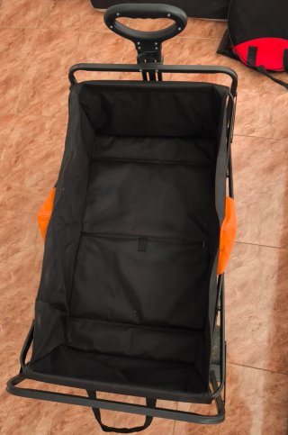 Carro plegable 4 ruedas negro/naranja