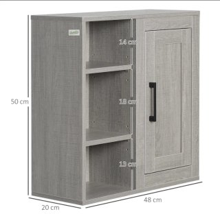 Armario pared gris 3 estantes