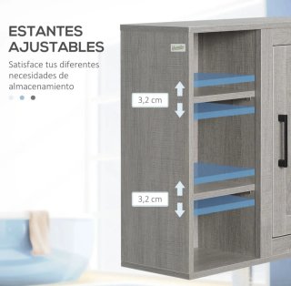 Armario pared gris 3 estantes