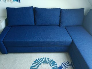 Sofá Cama Chaise Longue Azul Ikea Friheten