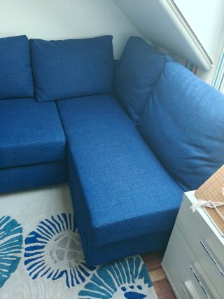 Sofá Cama Chaise Longue Azul Ikea Friheten
